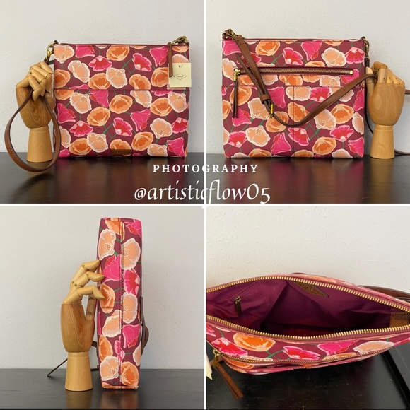 NEW! Fossil Fiona Floral Print Large Crossbody Bag - Picture 6 of 6